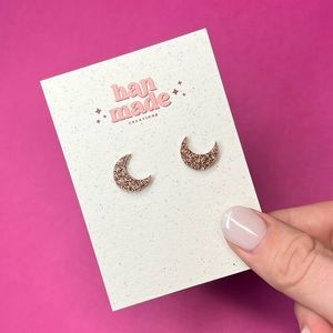 Sparkling Crescent Moon Earrings